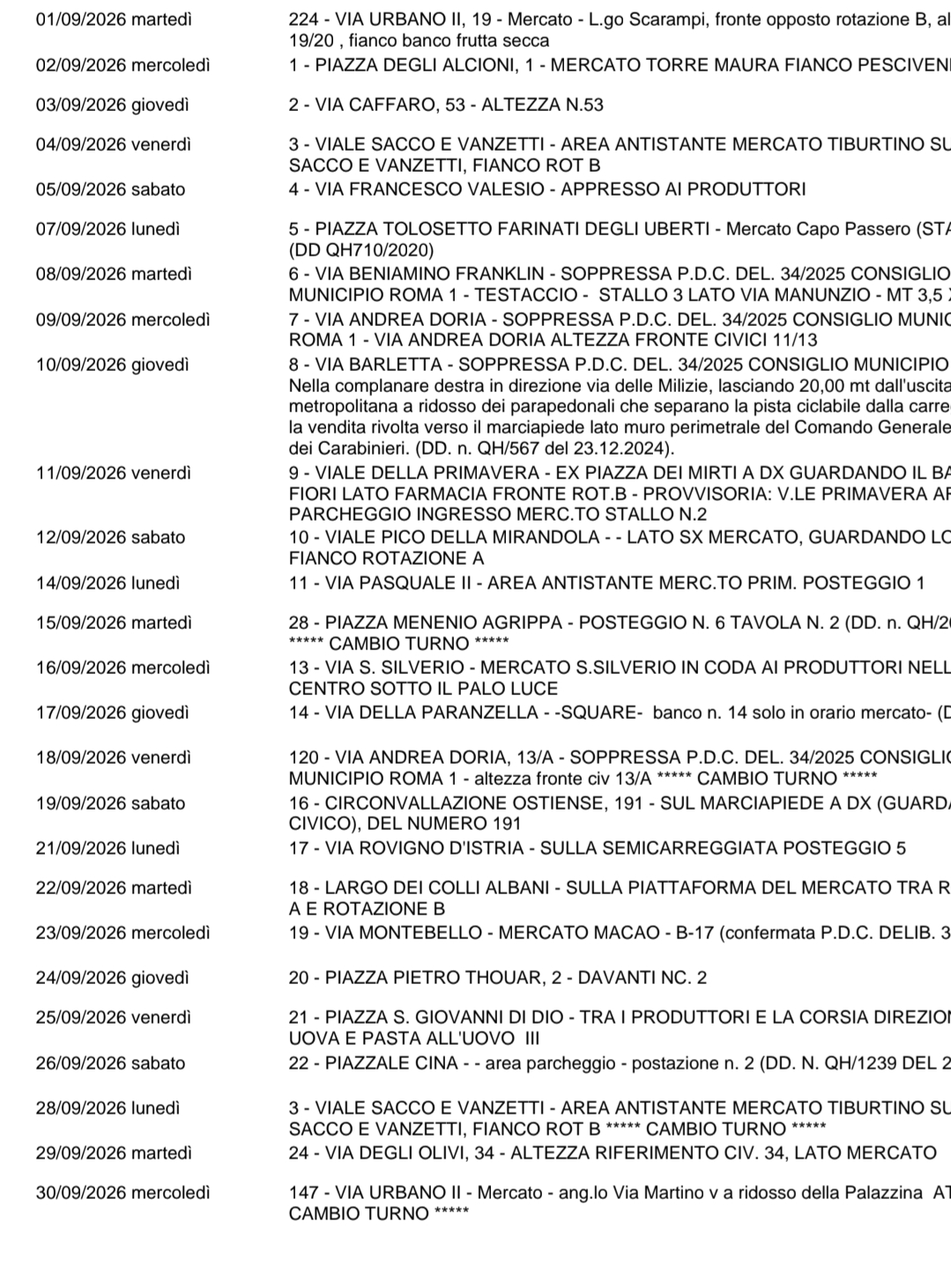 Programma mensile 1